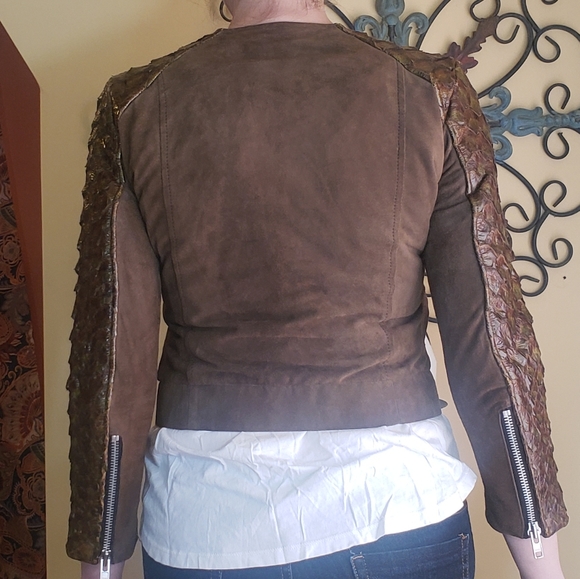 Dragon Scale & Leather Jacket, Sz 38 - Picture 12 of 12